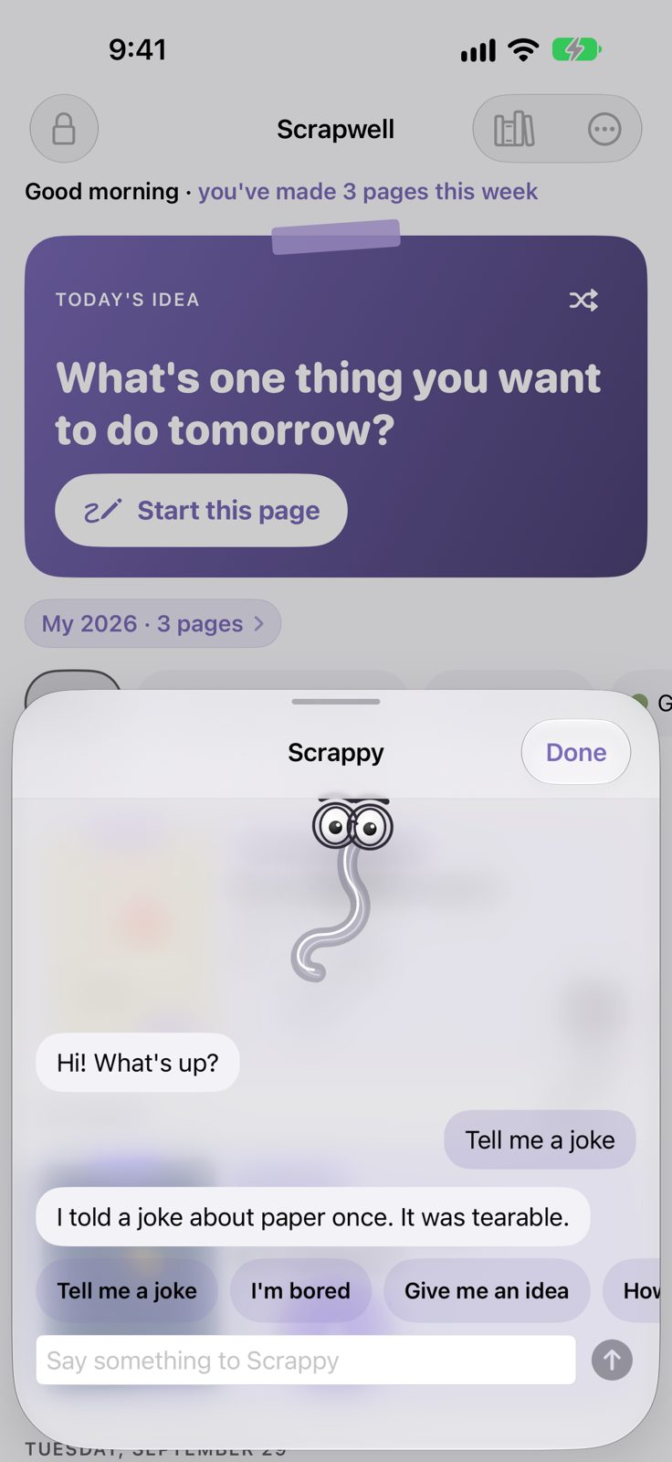 Chatting with Scrappy the bookworm